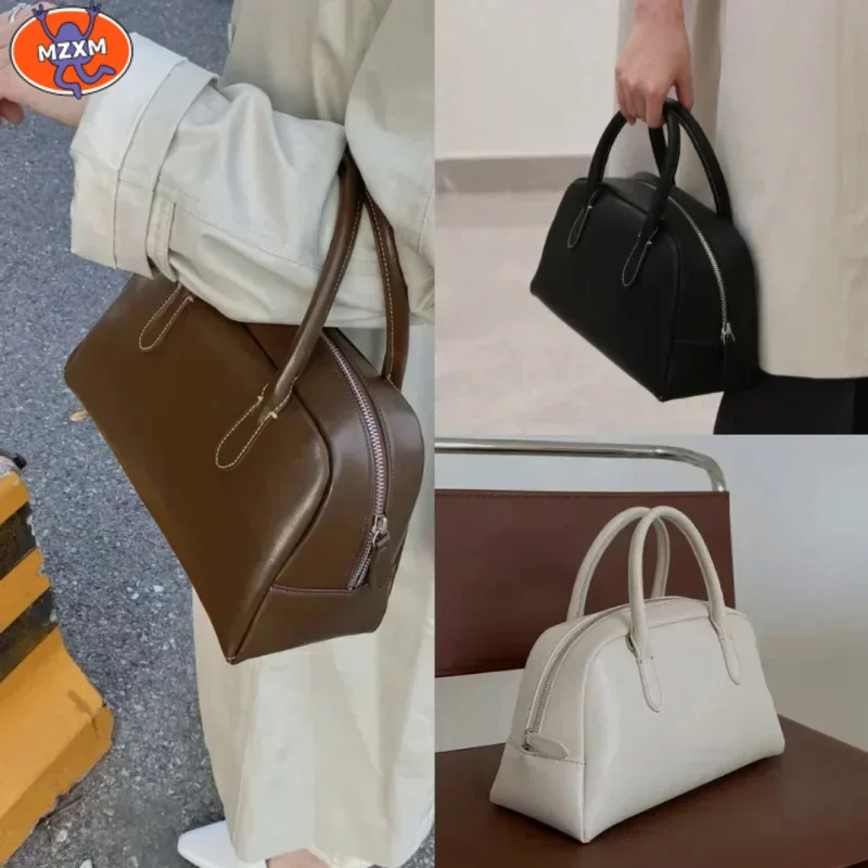 

Роскошная дизайнерская сумка Boston из натуральной кожи, модные Универсальные сумочки из воловьей кожи для женщин, Высококачественная однотонная женская сумка
