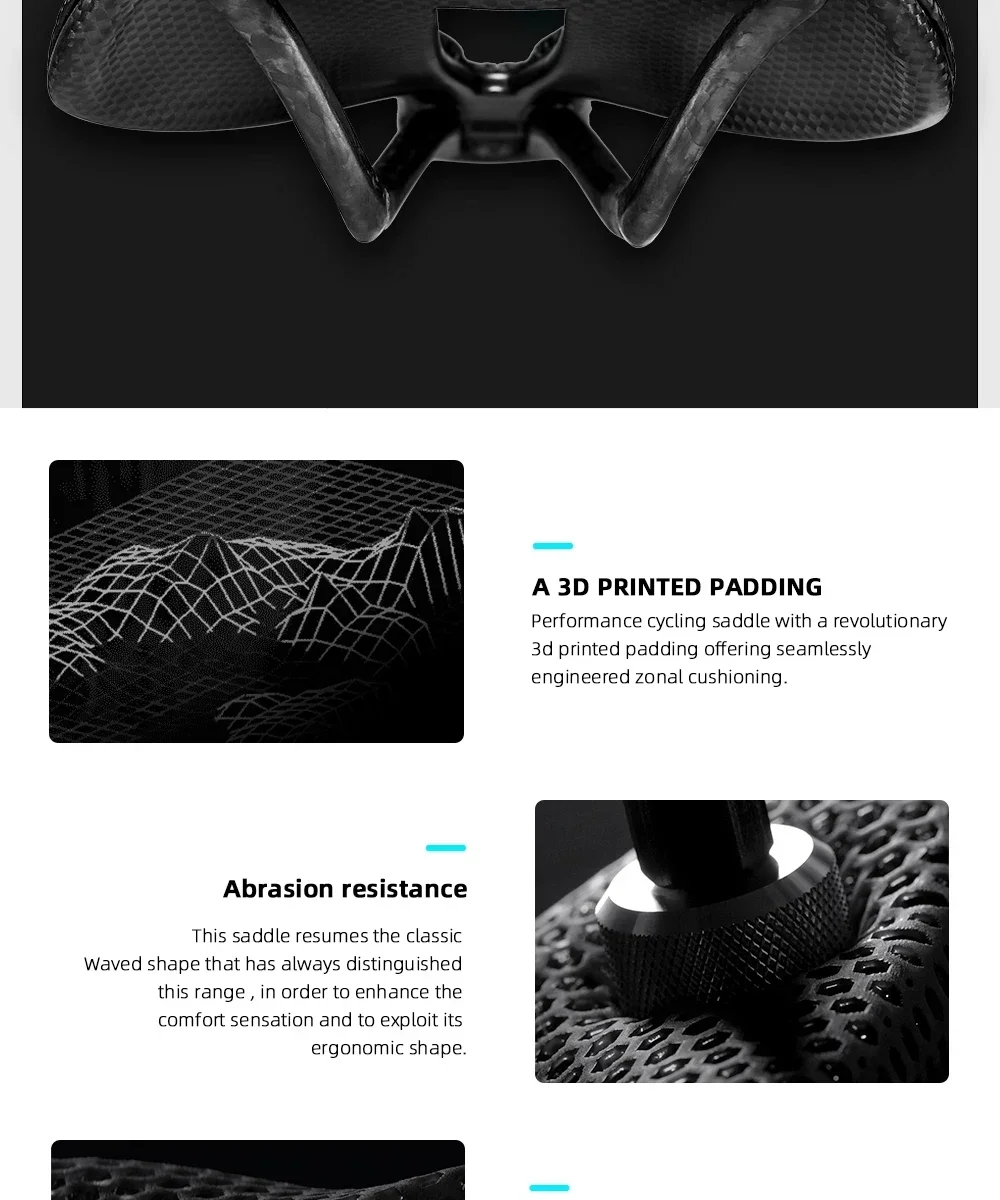 RYET Carbon-Fahrradsattel, 135 g, 240 x 145 mm, 3D-gedruckt/EVA-gepolstert, für Rennrad, MTB, Kies, Radfahren, Komfort, Performance-Sitz – Detail 9