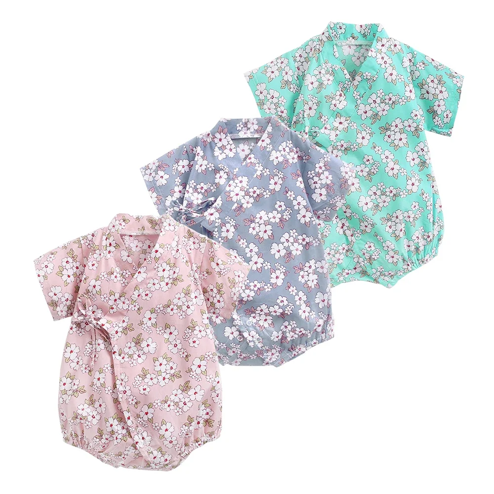 

Floral Baby Girls Bodysuits Summer Cotton Baby Girl Clothes Cute Newborn Baby Jumpsuits Short Sleeve