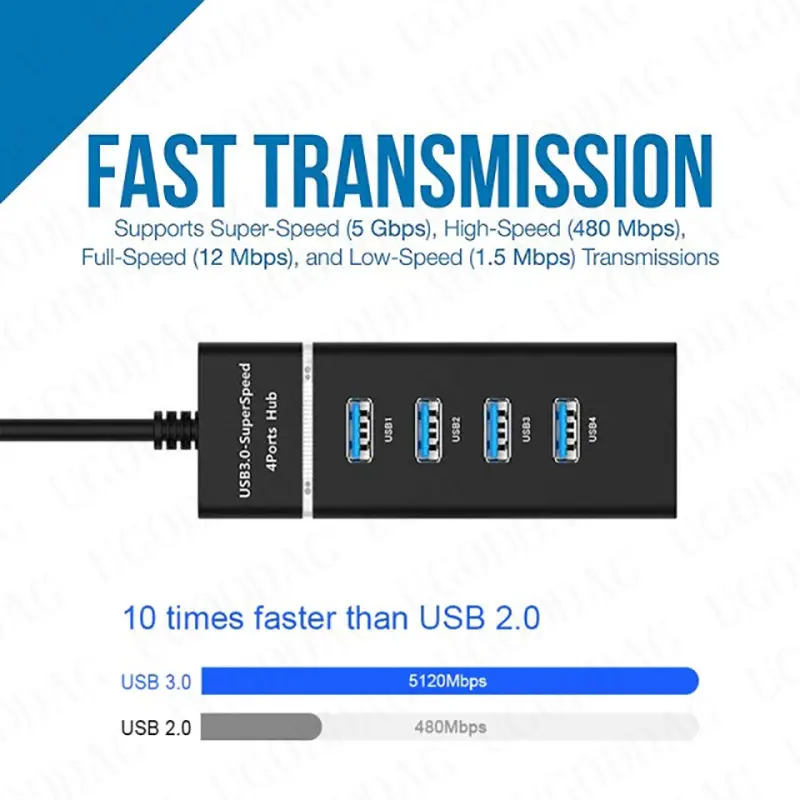 Velocidade Portas Hub Usb 3.0 Adaptador Expansor Cabo Multiport Usb Splitter para Laptop Macbook Desktop Notebook Adaptador Usb Hub Alta - Imagem 4