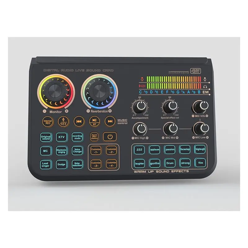AT82-T600 사운드 카드 전문 오디오 보이스 체인저, PC에서 노래방, 녹음, 라이브 스트리밍용