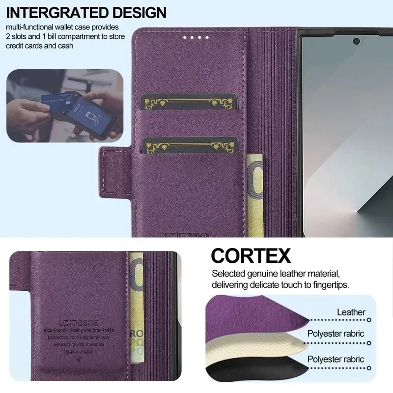 Luxury Business Leather Phone Case with Pen Holder & Wallet Card Slots - Premium Flip Cover