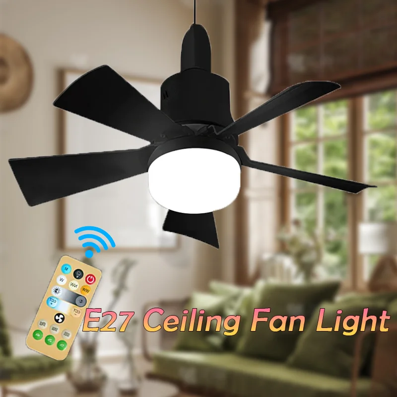 1Pc LED 30W Ceiling Fan Light E27 With Remote Control For Dimming Suitable For Living Room Study Household Use