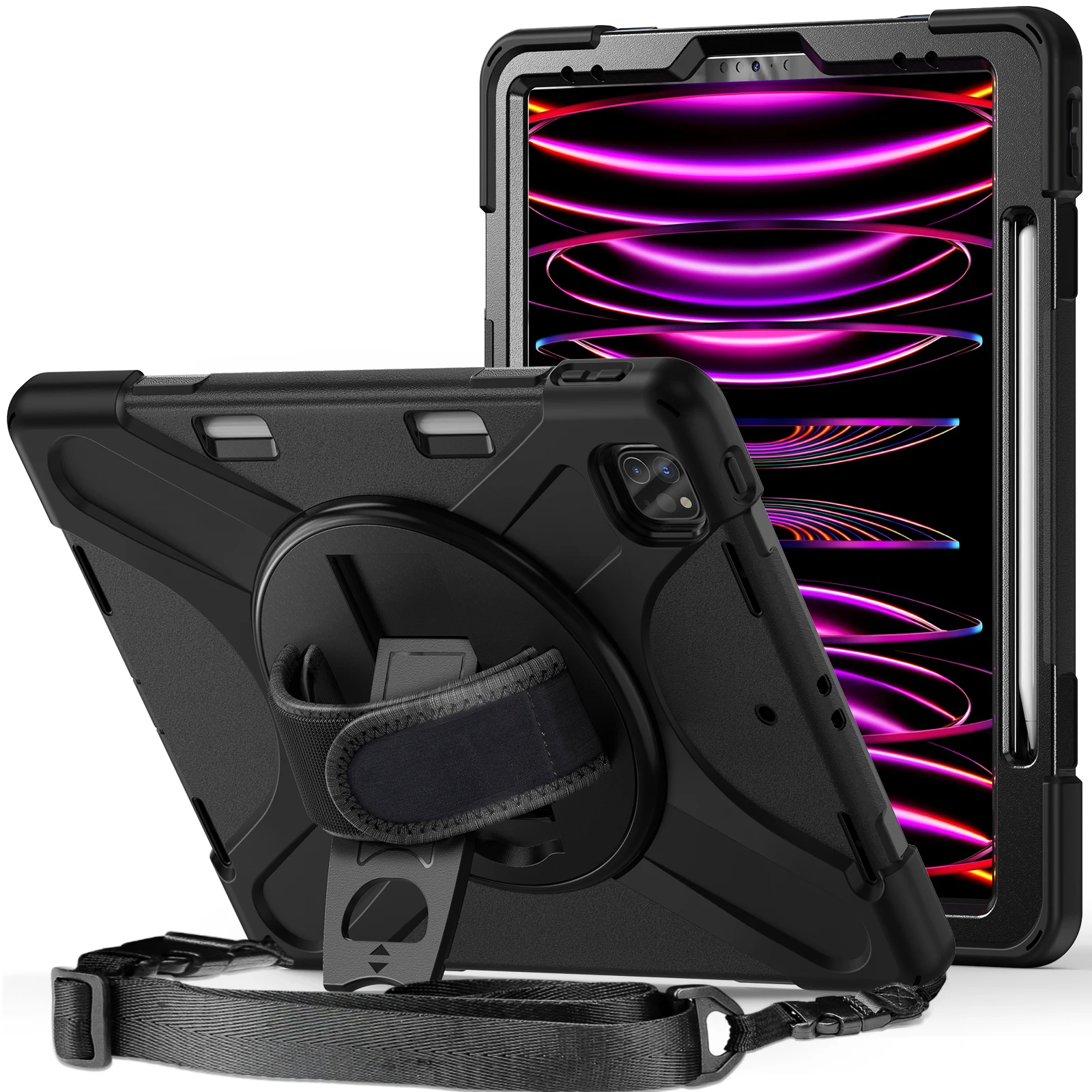 

Бронированная Противоударная силиконовая подставка для ПК чехол для iPad Pro 12,9 2018 2020 2021 с гнездом для карандаша