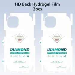 Pack of 1 - 2 Matte/HD Hydrogel Film Screen Protector with Full Body Anti - Dust Net - iPhone 16 Pro (HD Back Film 2pcs)