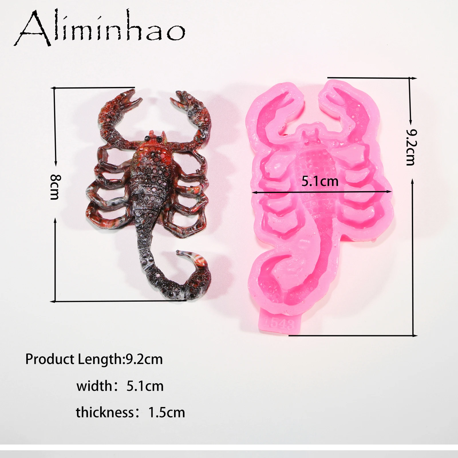 B0364 Silikons ch lange/Eidechse/Skorpion/Gecko Epoxidharz Silikon formen für die Schmuck herstellung DIY Handwerk/Schlüssel anhänger – Detail 5