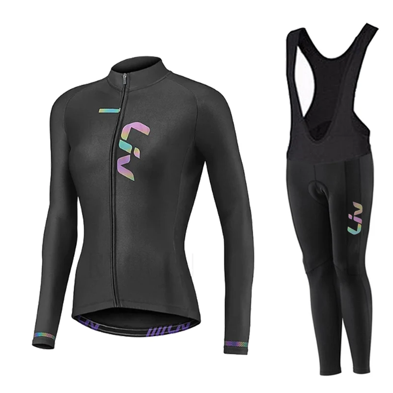 Liv Women Cycling Jersey Set Autumn Long Sleeve Breathable Clothing MTB Maillot Ropa Ciclismo Bicycle Sportswear Bike Uniform 3