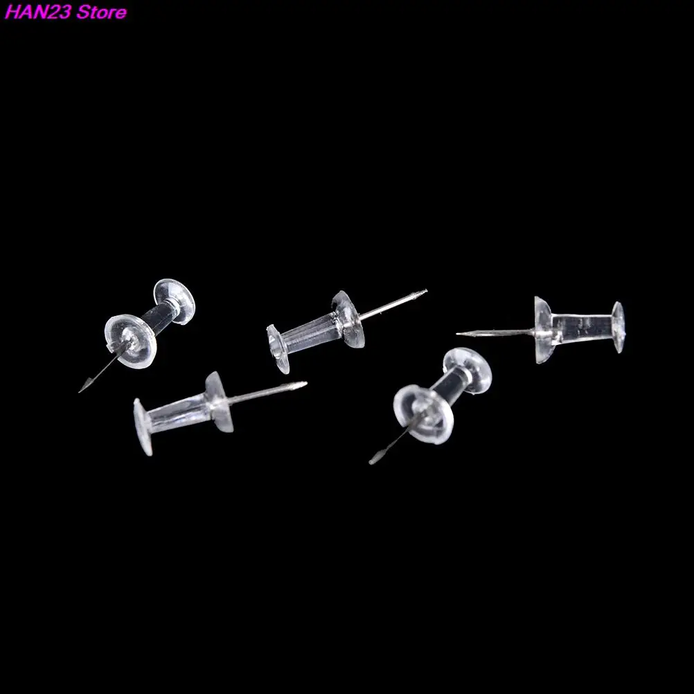 40pcs/set clear transparent plastic tacks push pins assorted making thumb tacks cork board office school stationery supplies push pins