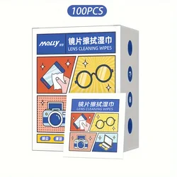 Disposable Multi - Purpose Cleaning & Anti - Fog Wipes for Lenses, Jewelry, and Screens (100/200 Pack) (100pcs)