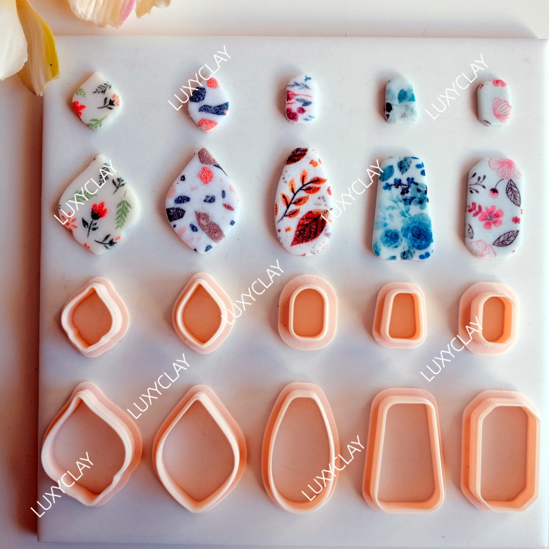 10pcs 기본 기하학적 모양 점토 금형, DIY 귀걸이 및 보석 만들기를 위한 ..