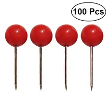 

100Pcs Push Round Ball Head Map Tacks with Stainless Point for Office Home Crafts DIY Marking