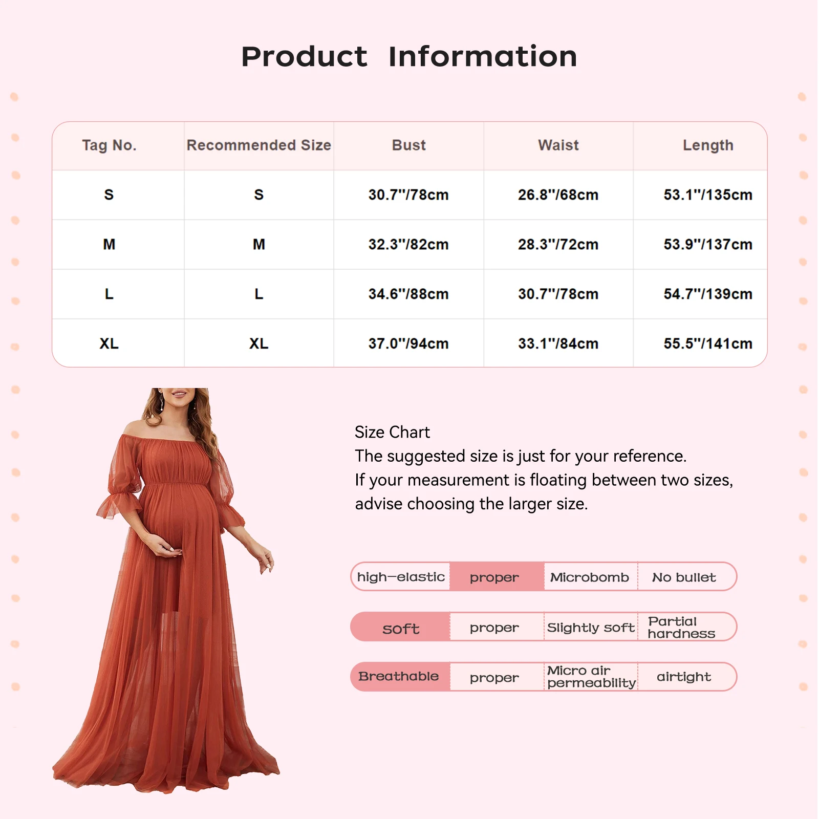 Pregnant Woman Elegant Maxi Party Dress Off-Shoulder Short Sleeve Tulle Formal Gown Wedding Birthday Evening Photography Costume