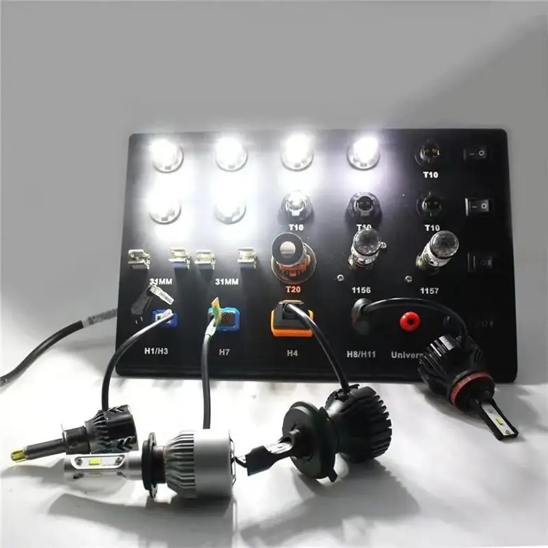 자동차 헤드라이트 테스트 보드 HID 크세논 LED 전구 T10 W5W 페스툰 C5W T20 7443 H1 H3 H7 H4 9005 테스터