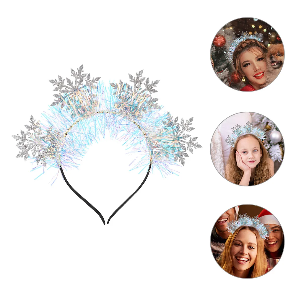 

3 Pcs Snowflake Headband Christmas Hair Accessories Decorative Hairband Party Latte Women Felt Cloth Xmas