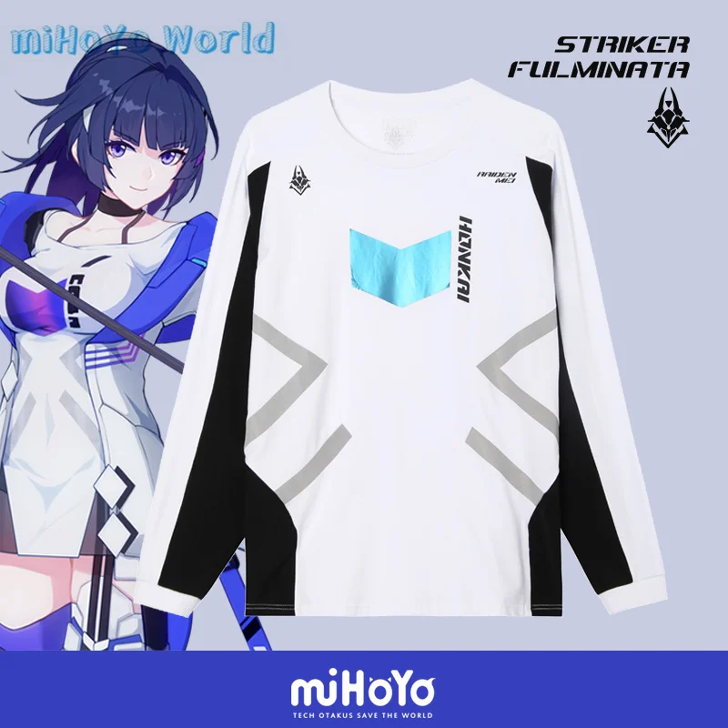 

MiHoYo Официальная футболка с длинным рукавом Honkai Impact 3 Райден Мэй тема нэнкер фульмината оригинальный Doujin унисекс Топ подарки на день рождения