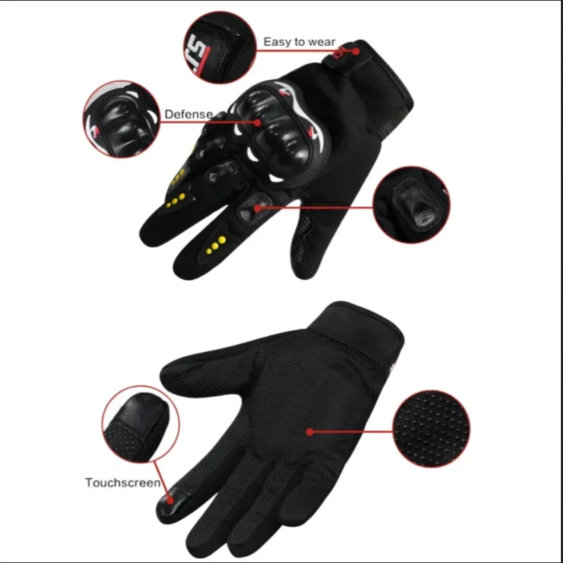 Motorcycle Gloves Full-finger Motorcycle Gloves Men Touch Screen Outdoor Off-road Sports Cycling Protection Anti-fall