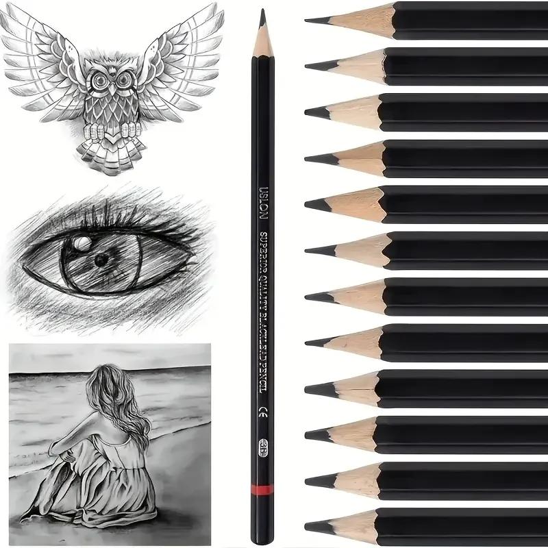 12 Precision Drawing Pencil Set -Professional Sketching And Drawing Pencils with a Hardness Range of 2H-8B, Suitable for Artists