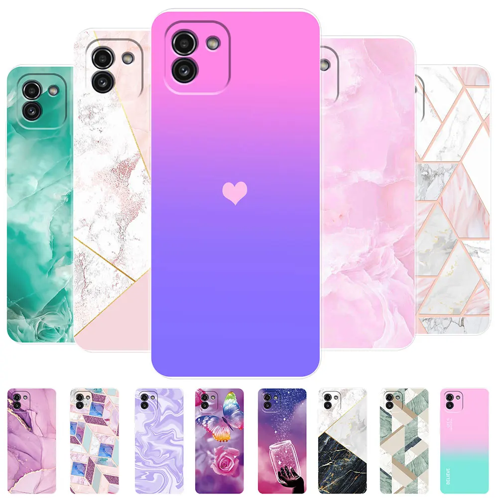 Per Samsung A03 Core Case Galaxy A03 A03S Cute Heart Marble Soft Tpu Phone Case Per Samsung Galaxy A03 A03S A03 Core Funda Coque