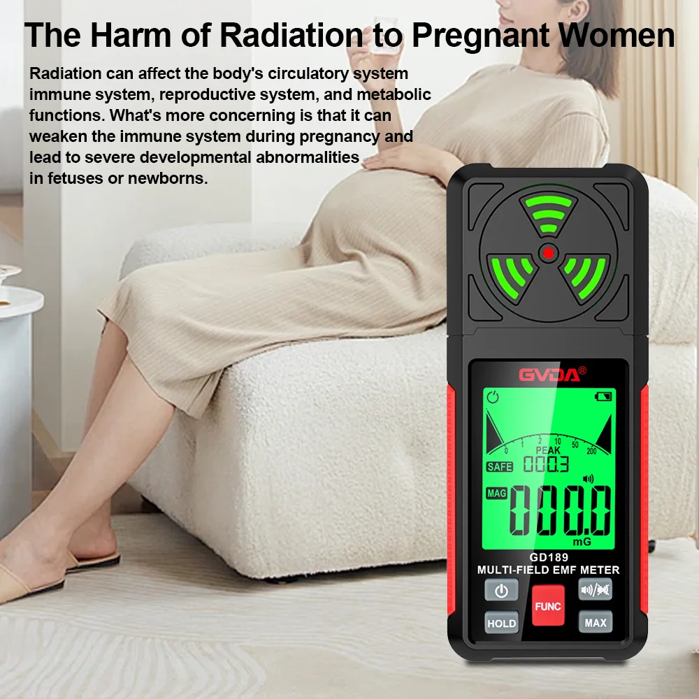 GVDA Multi-field EMF Meter Portable Electromagnetic Field Radiation Detector Radio High Frequency RF Microwave Radiation Tester 5