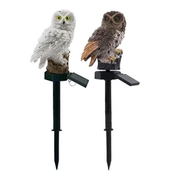 Solar - Powered LED Owl Garden Lights - Waterproof Decorative Outdoor Lamps (White - brown)