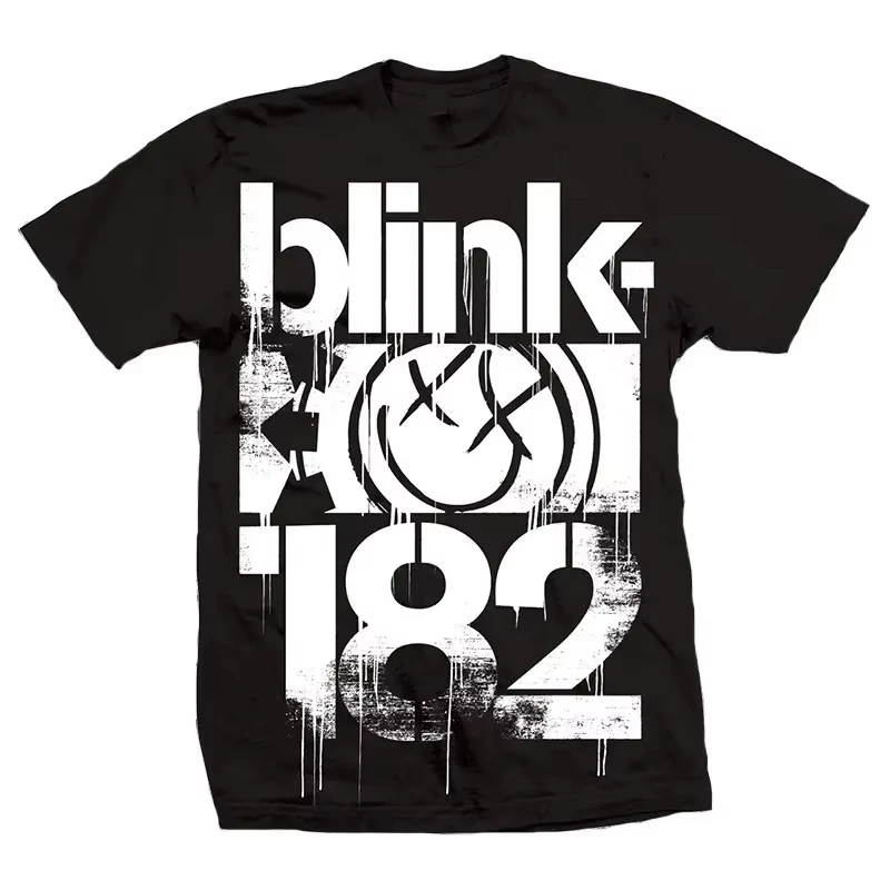 2026 Cool Hot Blink182 Das Lächelnde Punk-Kaninchen Graffiti-Kaninchen-Illustration Amerikanisches Retro High Street T-Shirt Sui
