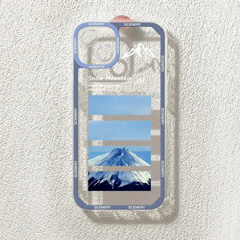 Aesthetic Anime Landscape Transparent Phone Case - Soft, Scenic Design Cover