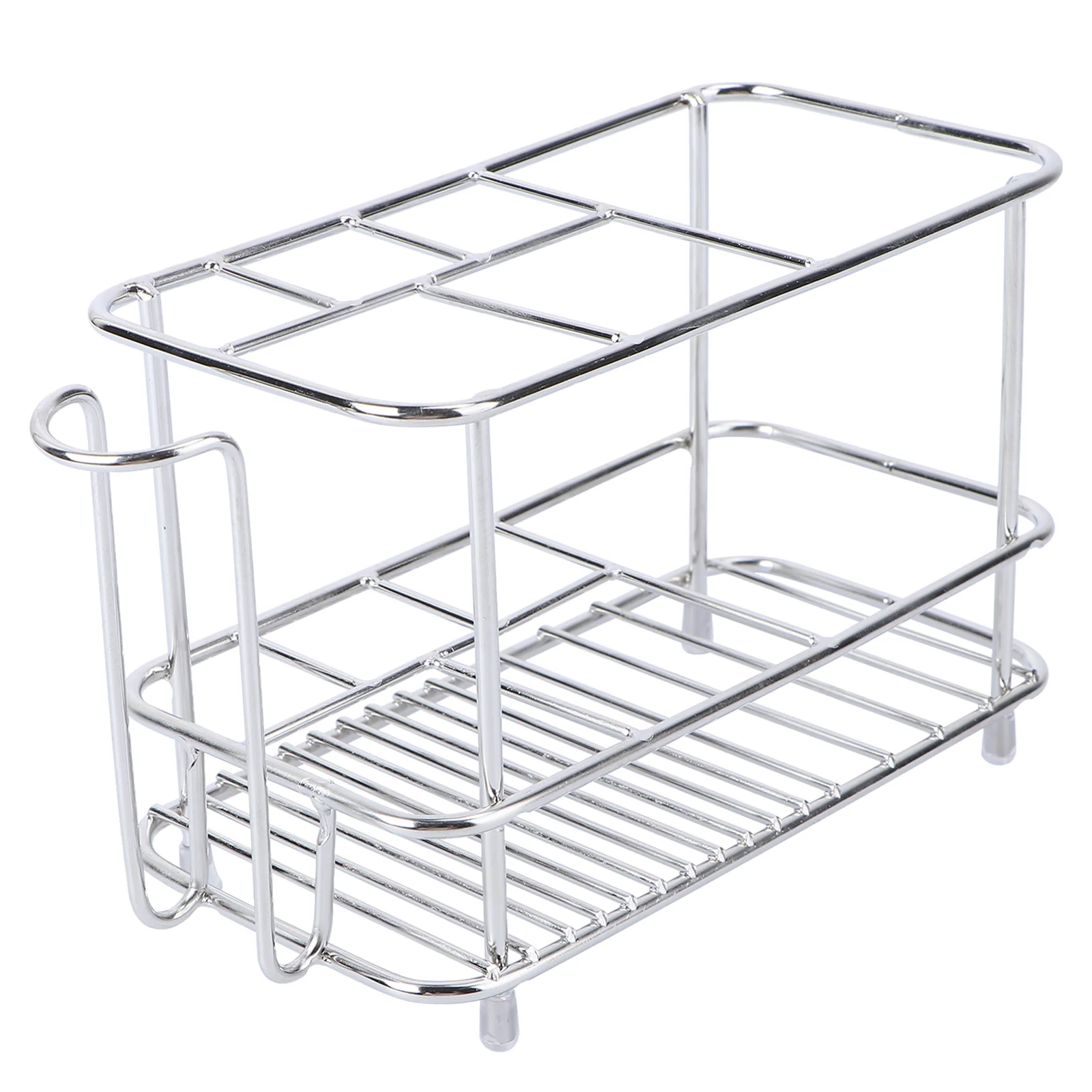 Stainless Steel Toothbrush Holder Storage Rack Shower Table Bracket Organizer Shelf Bathroom
