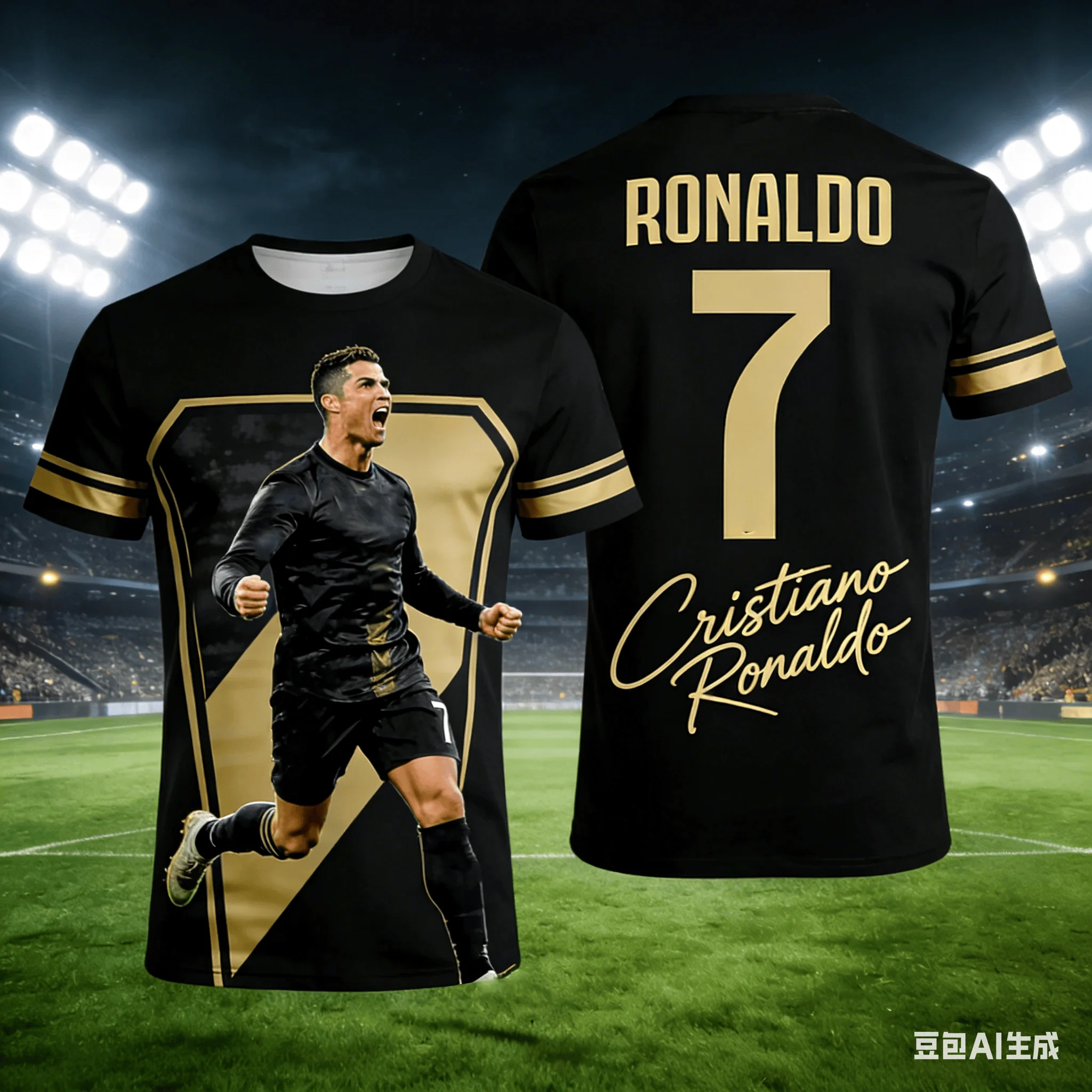 CR7 Faith No.7 Fans' Exclusive Retro Classic Celebration 3D Printed Jersey Tribute