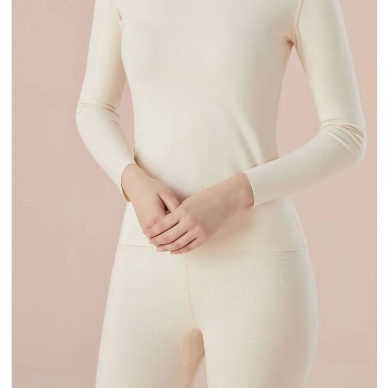 2023 New Thermal Underwear Autumn Clothes and Pants Ladies Suits Fleece Pure Cotton Sweater Pants Spring and Autumn Thin Style