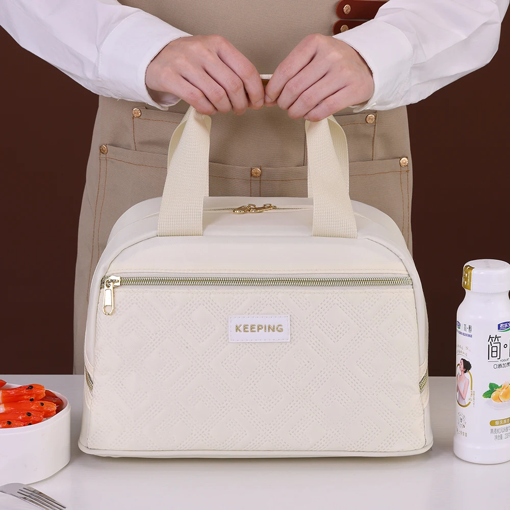 Große Lunchtasche für Damen, wasserdicht, prägnant, praktisch, frische Kühltaschen, Thermo-Frühstücks-Lebensmittelbox, tragbar, für Picknick, Reisen – Detail 15