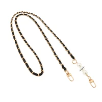 Longue chaîne de perles tendance et à la mode, lanière de téléphone portable, bandoulière simple en cuir tissé, chaîne de téléphone portable en métal 6