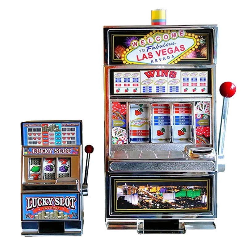 Qiaolin Creative Las Vegas Game Machine Shape Money Box For Kids Coin Deposit Machine Piggy Bank Coin storage Desktop Decoration