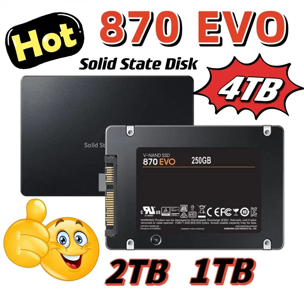 

4TB Solid State Disk Ssd 870 Evo 250GB 500GB 1TB 2TB Internal Hdd Hard Drive Sata3 2.5 Inch Laptop Desktop Pc Mlc Disco Duro