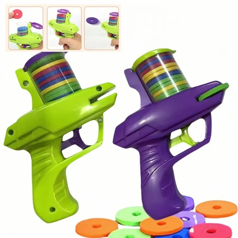 Giocattoli Lanciatore di Dischi Volanti, Pistola Giocattolo con Proiettili Morbidi in EVA, Mini Pistola Spara Dischi Volanti a Forma di Carota, Giocattolo Sportivo per Bambini per Giochi all'Aperto