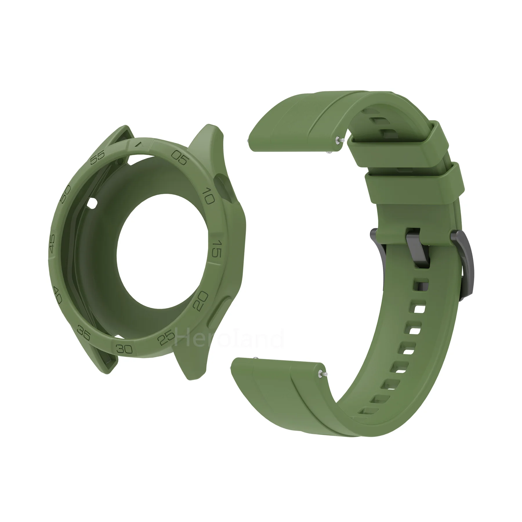 Silicone 22mm Watchband with Matching Case in Various Colors