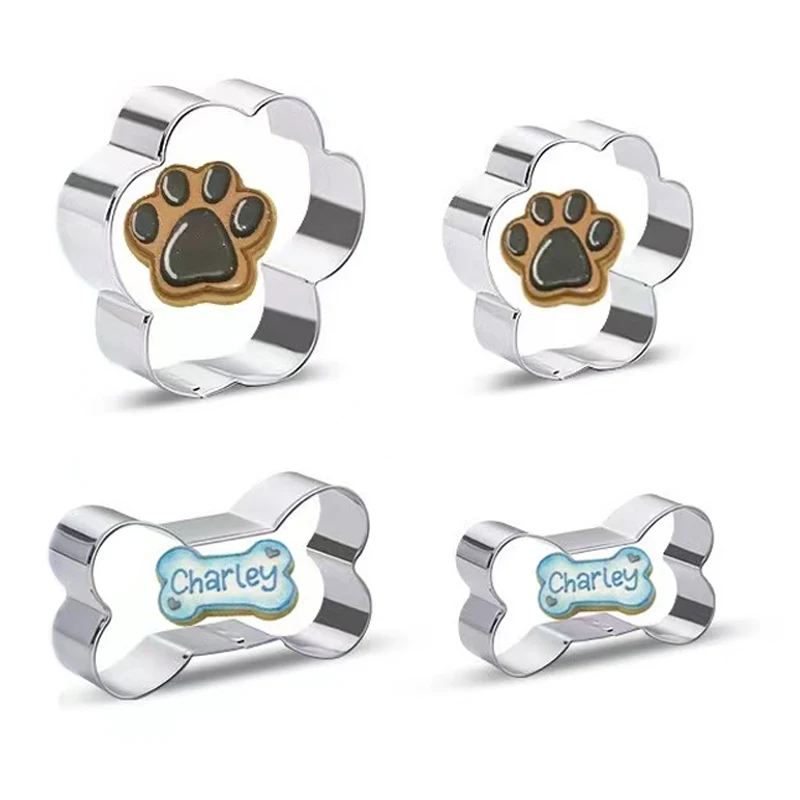 Description Picture 2 of itemDog Bone Cookie Cutter Mould Stainless Steel Dog Paw Dog Footprint Biscuit Mold Fondant Pastry Decor Baking Tools