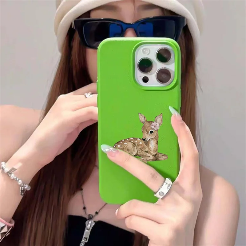 Vintage Brown Deer Design Aesthetic Soft TPU Phone Case