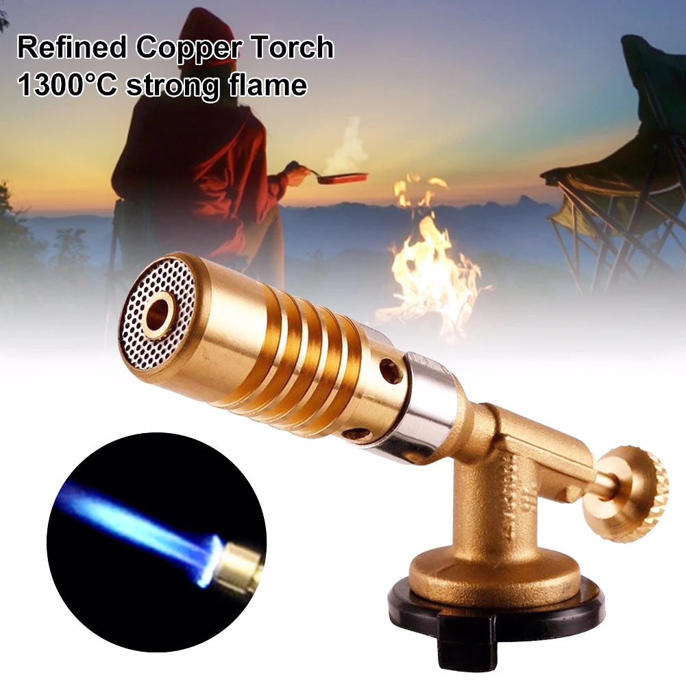 Portable Flame Gun Butane Burner High Temperature Welding Gas Lighter Torch Outdoor Camping BBQ Flame Butane Heat Welding Torch