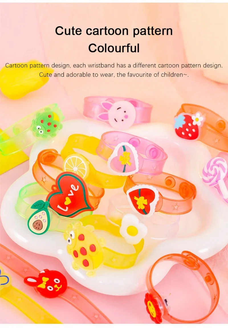 6 Stück LED blinkende leuchtende Armband Licht Cartoon kreative Uhr Kinder Geschenk Armbänder Lichter für Partyzubehör Glitzer Spielzeug – Detail 3