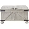 Farmhouse Coffee Table, Casual Cocktail Table with Storage Space, White 5