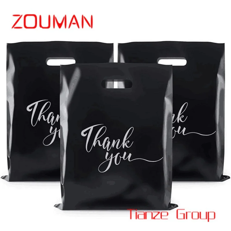 Custom , Cheap Wholesale Customized Logo Biodegradable Hdpe/Ldpe Clothing Shopping Packaging Bag Thank You Die Cut Handle Plasti wholesale cheap custom full color printed collapsible hard cardboard folding gift packaging
