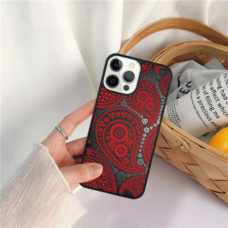 Red Bandana Paisley Phone Case - Stylish Coque Cover Shell