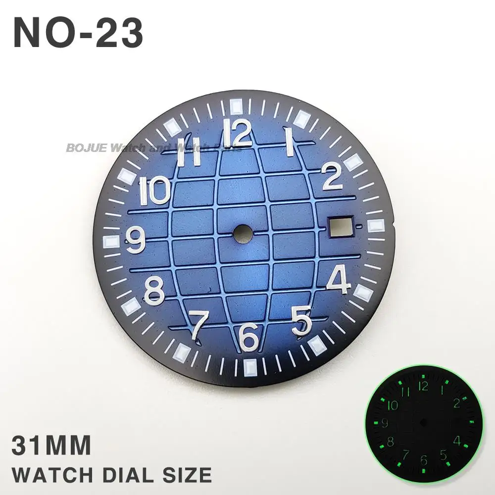 31mm NH35 Watch Dial Watch Faces Green Luminous Men's Modification Parts for Patek Philippe AQUANAUT 2813 8215 8200