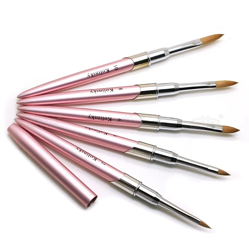

TIANMI Kolinsky Hair Nail Brush Quality Metal Handle Nail Extension Brushes Manicure Carving Painting Nail Pens For Home DIY