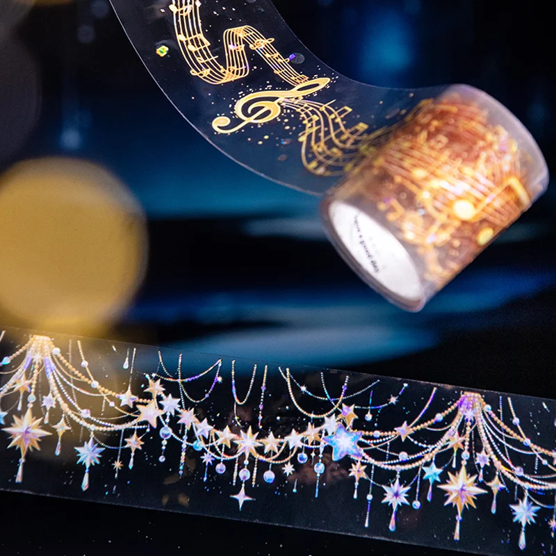 Mr.Paper 200cm/롤 스타라이트 펜던트 체인 시리즈 장 PET 테이프 홀로그램 글리터 디자인 DIY 저널 스크랩북 데코