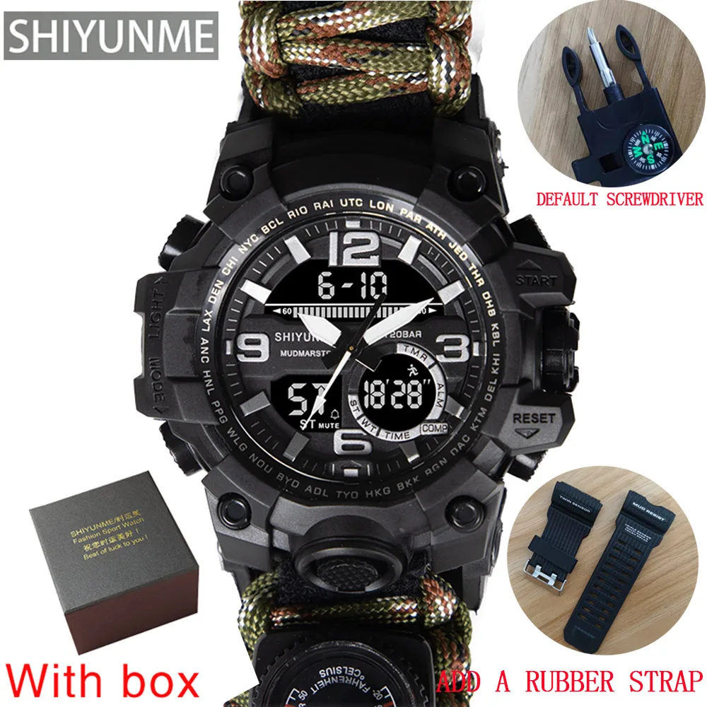 SHIYUNME Military Digital Watch Men Waterproof Outdoor Sport Men Watches Compass Electronic Chronograph relogio masculino 