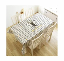 

Cotton Linen Tablecloths, Waterproof Table Covers Plaid Deer Black White Dining Table Coffee Table Deco