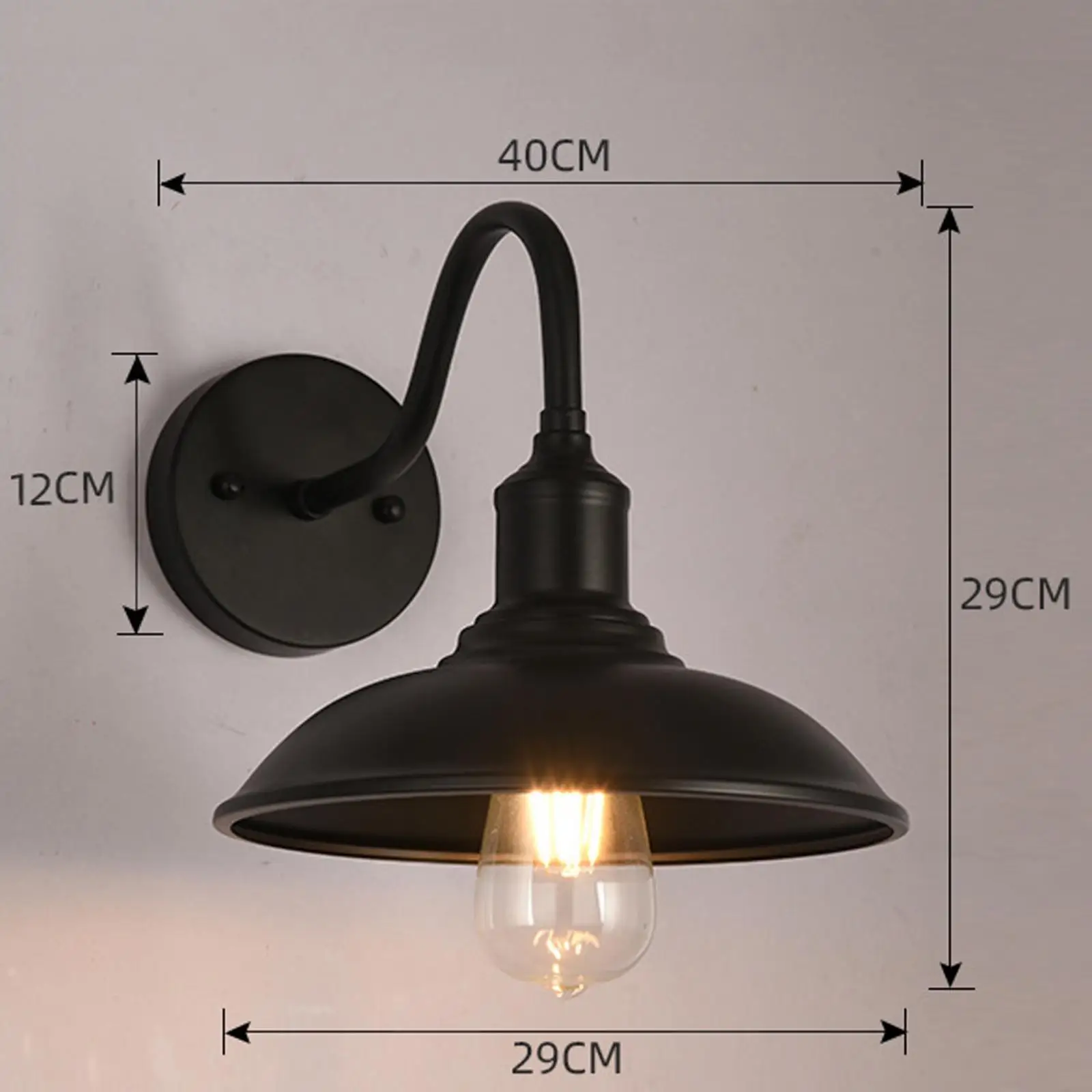 Industrial Wall Sconce Lamp E27 Decorative Metal Vintage Wall Light Bedside Lamp for Decoration Garden Farmhouse Kitchen Hallway