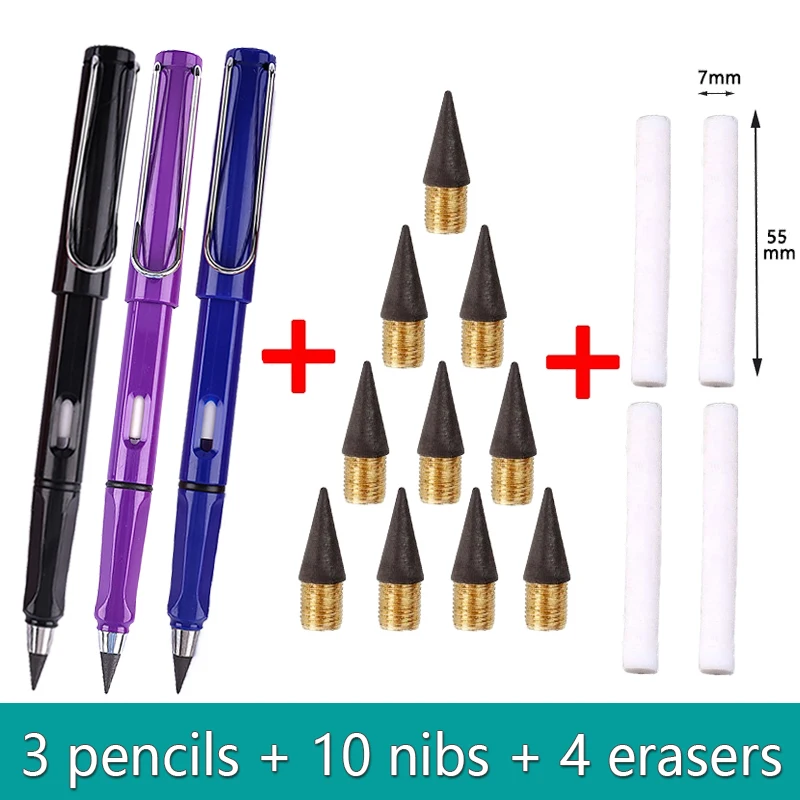 17pcs/Set Infinity Pencils No Sharpening Eternity Pencils No Ink Kawaii