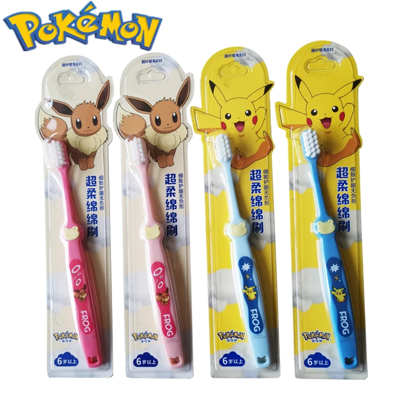 Pokemon spazzolino da denti per bambini Pikachu Eevee Jigglypuff capelli  morbidi regalo di compleanno di natale periferiche Anime giapponesi -  AliExpress
